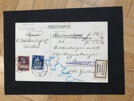 1921, Postkarte nach „Buchs“ - Annahme verweigert - 109/128