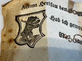 antik Waagschein Herisau 1763 Appenzell