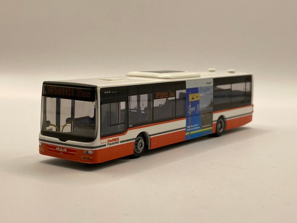 MAN Lions City 12 - Stadtwerke Friedrichshafen - Schnelle Nummer Im Ha Stundentakt Modellbus Rietze 75410
