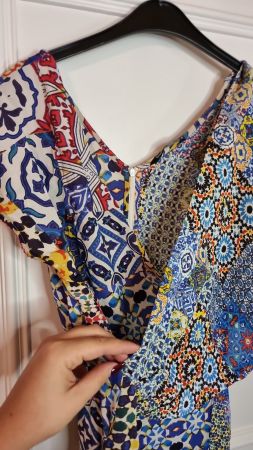 Desigual Sommerkleid Gr. 38 bunt gemustert