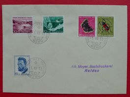 1953, Juventute: FDC mit Ausschnitt Kehrdruckbogen, K: 80.-+