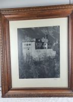Stich des Schloss Rhäzüns in schweren Rahmen