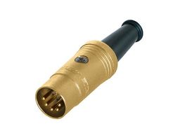 Tuchelstecker DIN 5 pol.  NEU! Prise DIN 5 pôles NEUVE dorée