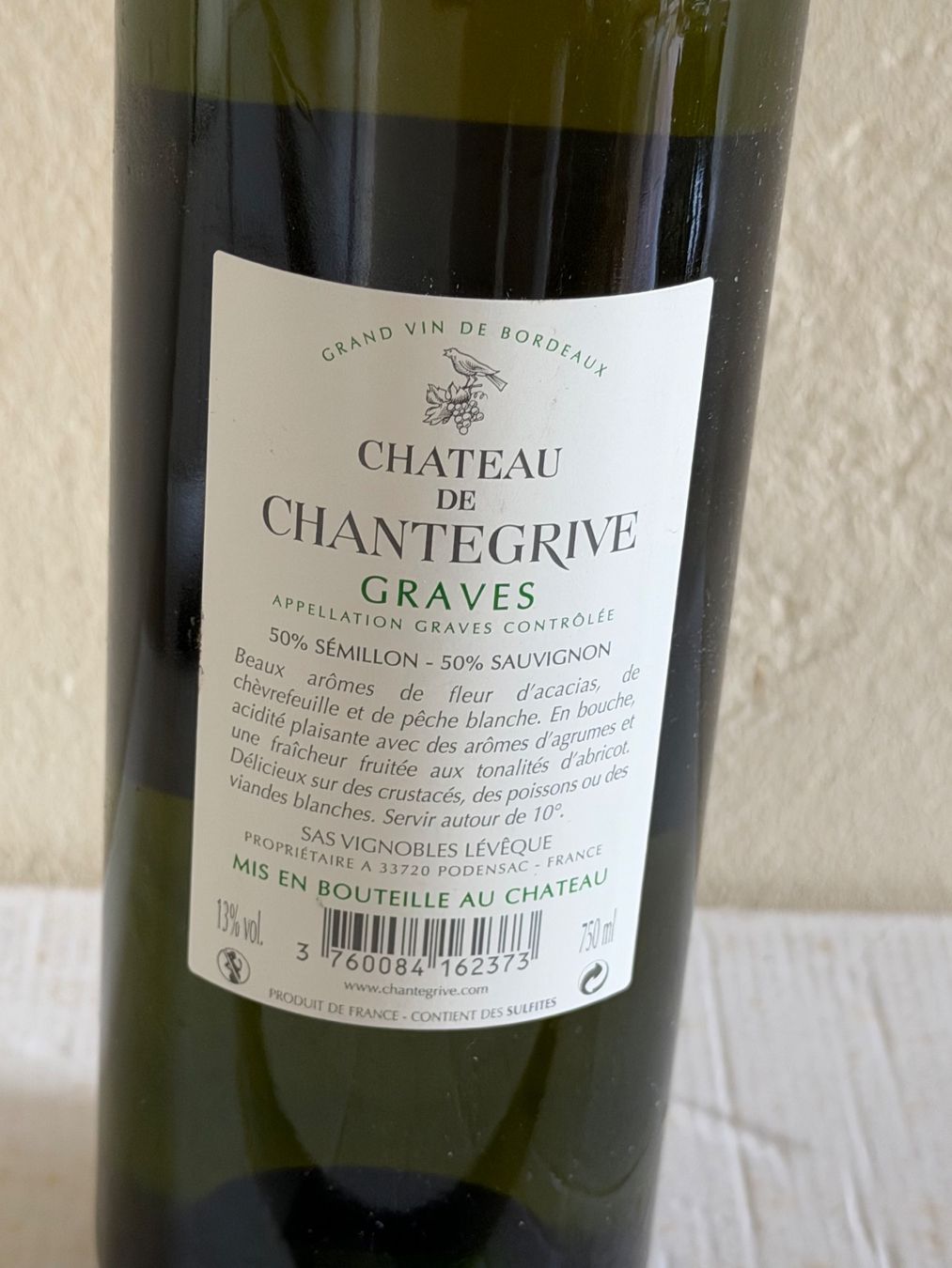 Vino: BORDEAUX BLANC Château de Chantegrive 2014 Graves – Usato da Roche VD venduto da avediscipule 3