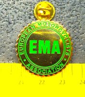 EMA EUROPEAN MOTORCYCLISTS ASSOCIATION PIN GOLDIG