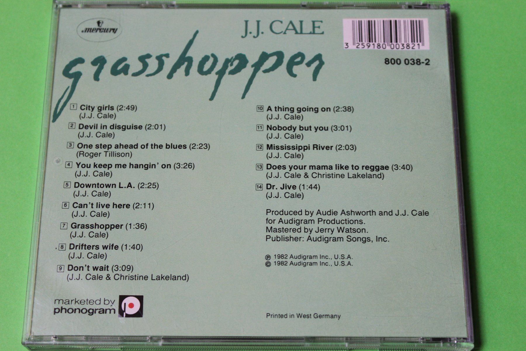 CDs: J.J.CALE - GRASSHOPPER CD aus den 80ern! – D'occasion à Tübach par JamesStone 3