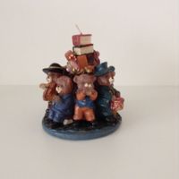 Weihnachtskerze Teddybär, Kunstvolle Kerze
