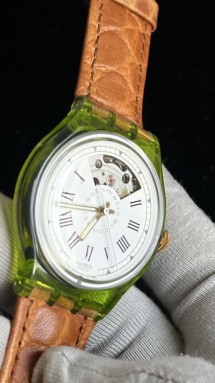 Swatch Montres: Swatch Automatic Uhr mit Lederband, Vintage, Rarität! – Neuf (Voir description) à Grenchen par chththl 5