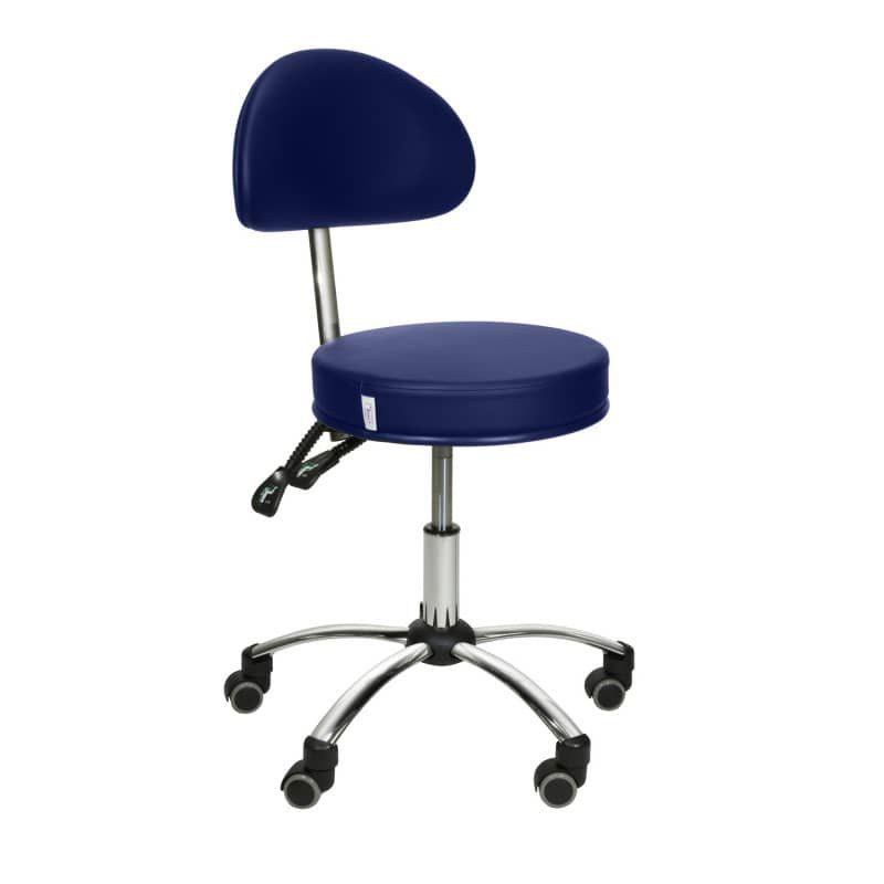 Sgabelli: Praxis-Rollhocker BLAU mit oder ohne Wippmechanik anwendbar – Nuovo e nell'imballaggio originale da Schaffhausen venduto da Praxis-Nova