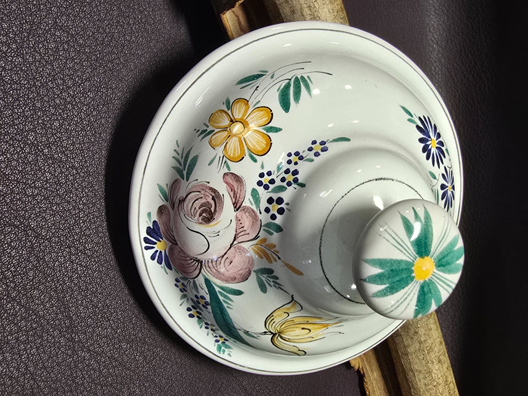 Schalen: Blumen-Suppenterrine, Vintage Keramik, Handbemalt – Gebraucht aus Walkringen von Vanuca 7