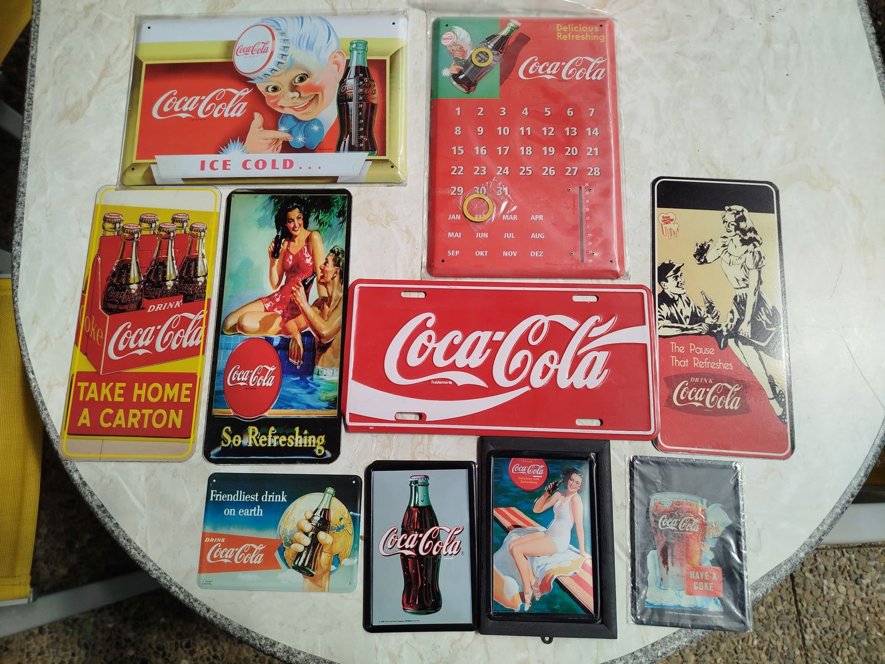 Coca-Cola Ecriteaux: Blechbilder Coca Cola – D'occasion à Bleienbach par Luna5077