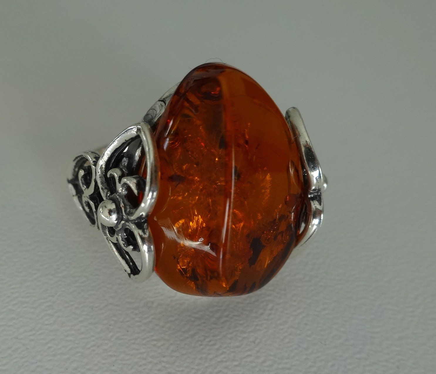 Anelli: ECHT! * Bernstein RING 925 Silber VP 130,- – Nuovo e nell'imballaggio originale da Visp venduto da steinschmuckwelt