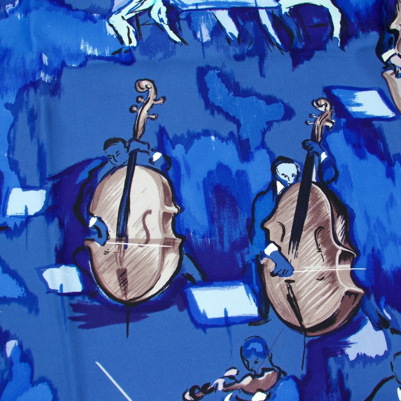 Hermès Foulards, Tücher & Schals: Hermès Carré "Concerto" blau – Gebraucht aus Binningen von Designerlabels 8