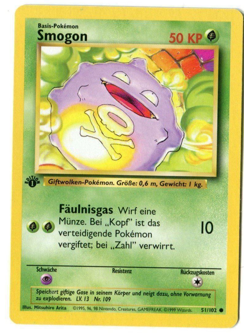 Pokémon Carte collezionabili: Smogon Basis Set 1.Edition 51/102 Deutsch – Nuovo (secondo la descrizione) da Dornach venduto da Deco89