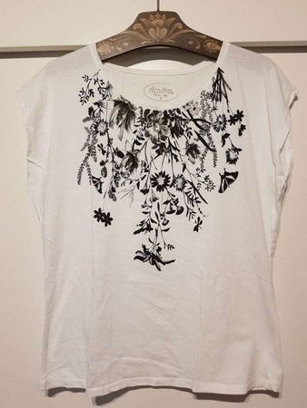 Weiss/schwarzes T- Shirt L
