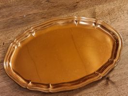 Kleines ovales Kupfertablett Vintage ca. 27 cm