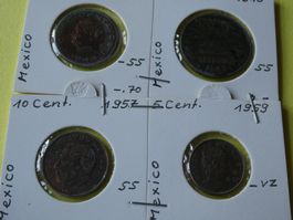 Mexiko,  Konvolut alte Münzen 1943-59