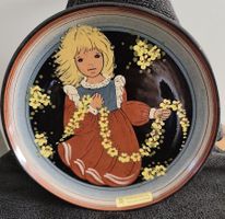 Wandteller Rheinfelder Keramik ø 20 cm Handarbeit "Vintage"