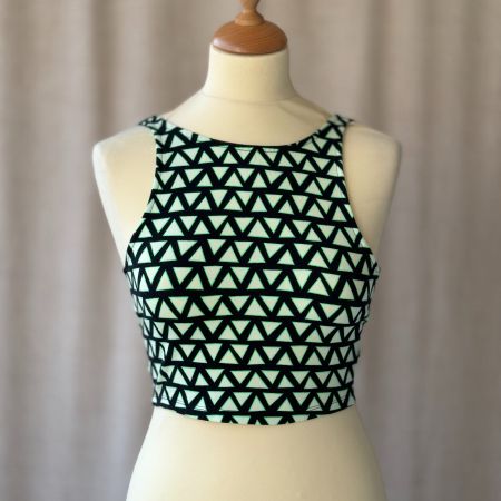TXS - Crop top géométrique vert noir blanc- Tally Weijl