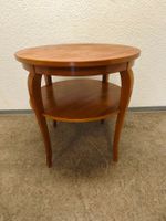 Vintage Beistelltisch Tisch rund Holz mit Ablage Ø65cm