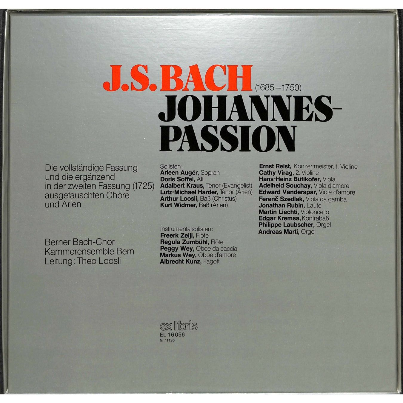 Dischi in vinile: LP: J.S.Bach Johannes-Passion - Berner Bach-Chor 3LPs – Usato da Trimmis venduto da Dres2 1
