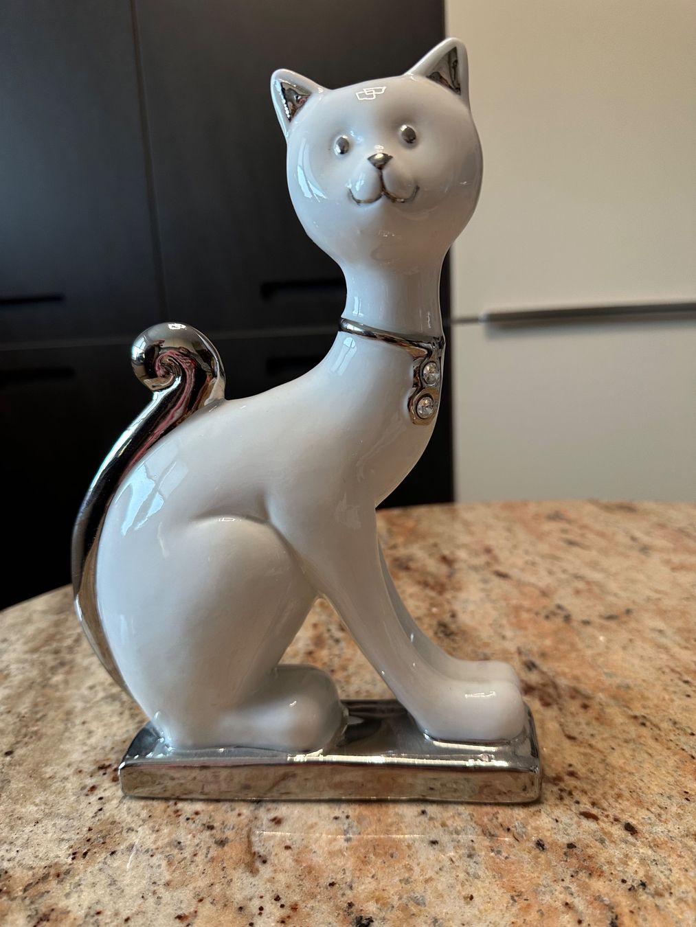 Statuette: Katze sitzend - Weiss/Platin – Nuovo (secondo la descrizione) da Spreitenbach venduto da Jessy8