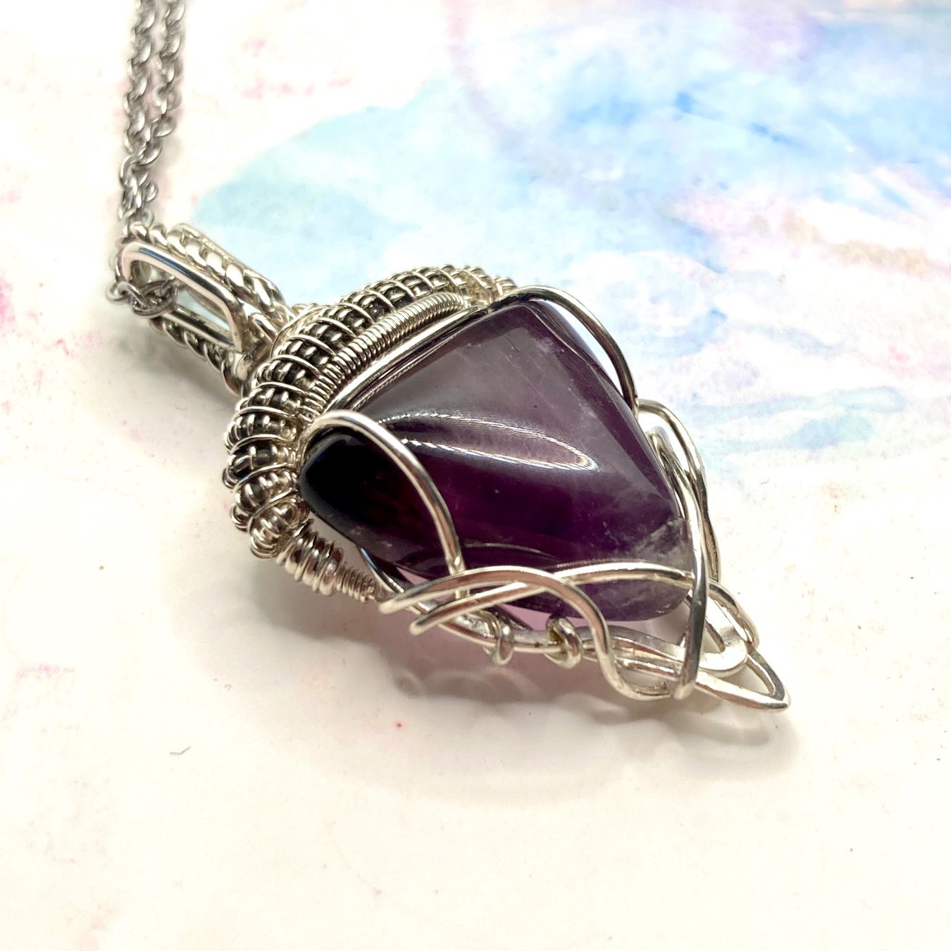 Catenine: Silber Anhänger mit Amethyst – Nuovo (secondo la descrizione) da Solothurn venduto da Kiki_Di 2