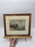 Aquarelle signée Marcel Jaton – La Dent Blanche (Valais)