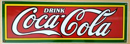 Exklusiv Coca-Cola Emailschild - NEU - RAR  -  45,7x15,2 cm
