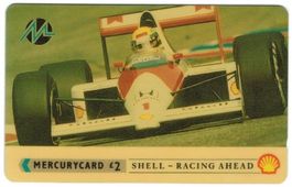 Mercury Telefonkarte Grossbritannien Formel1 Rennauto Shell