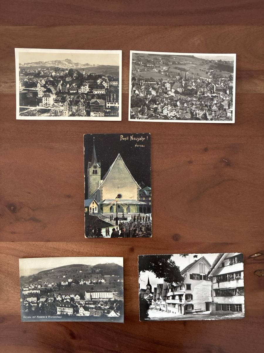 Ansichtskarten: 5 Ansichtskarten Schweiz von Herisau AP – Gebraucht aus Oftringen von Cla.vD.74
