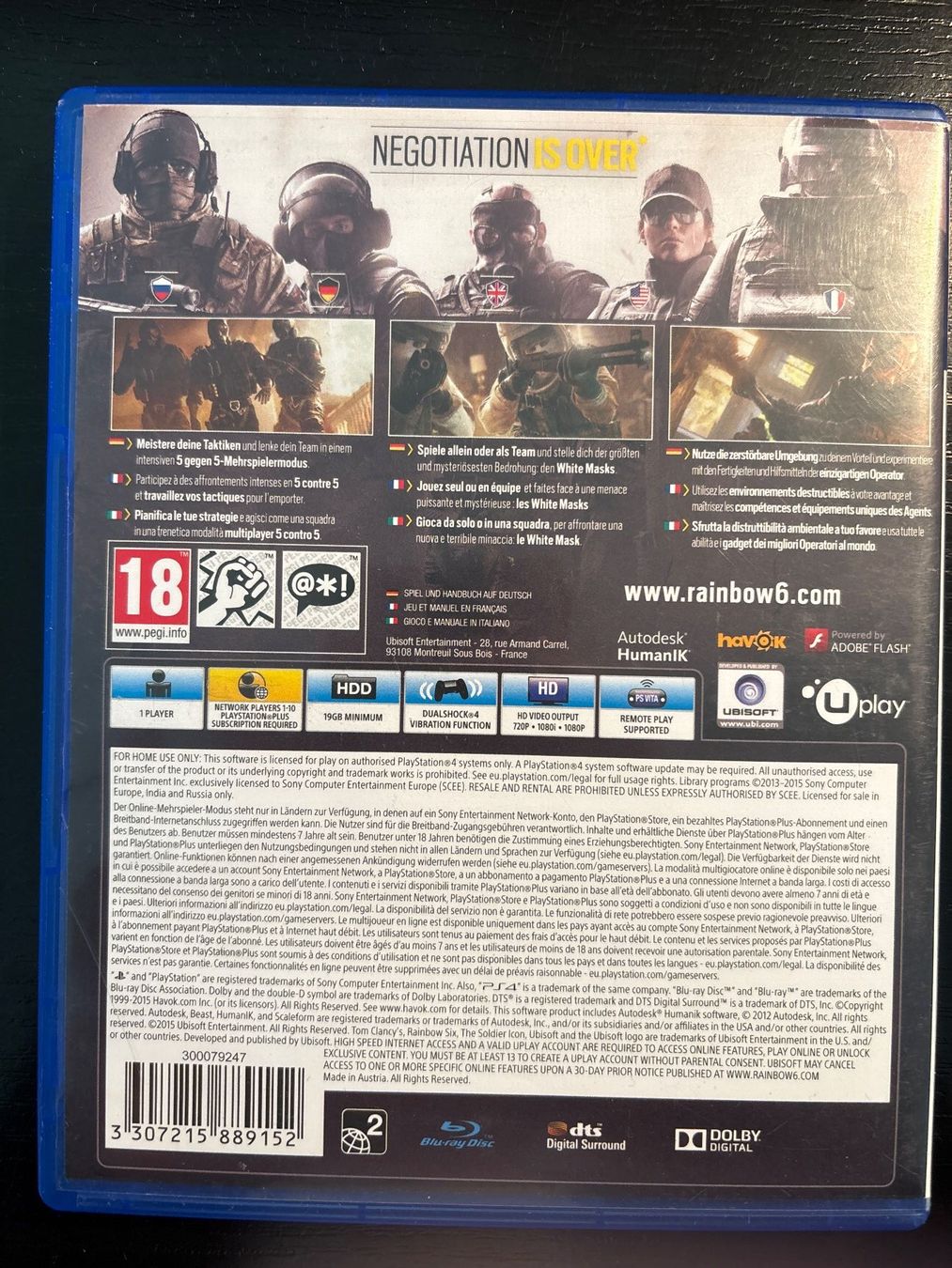 Giochi: Tom Clancy's Rainbow Six Siege - PS4 - Top Zustand! – Usato da Villaz-St-Pierre venduto da mon_t2fn 2