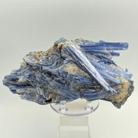 BLAUER KYANIT eingebettet in WEIßEM QUARZ