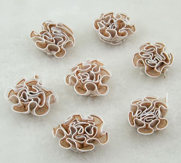 Tessuti: Fleur organza 2 tons BRUN 3cm – Nuovo e nell'imballaggio originale da St-Imier venduto da goodber 1