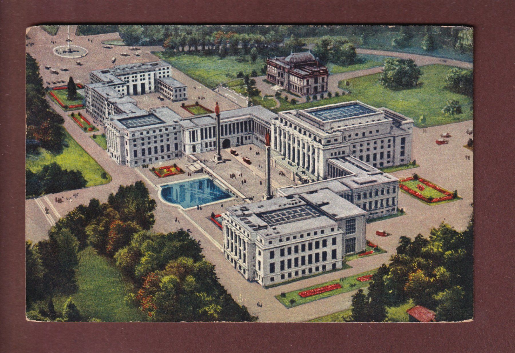 Cartoline postali: GENEVE - Palais des Nations - 1936 – Usato da Pully venduto da nicecards