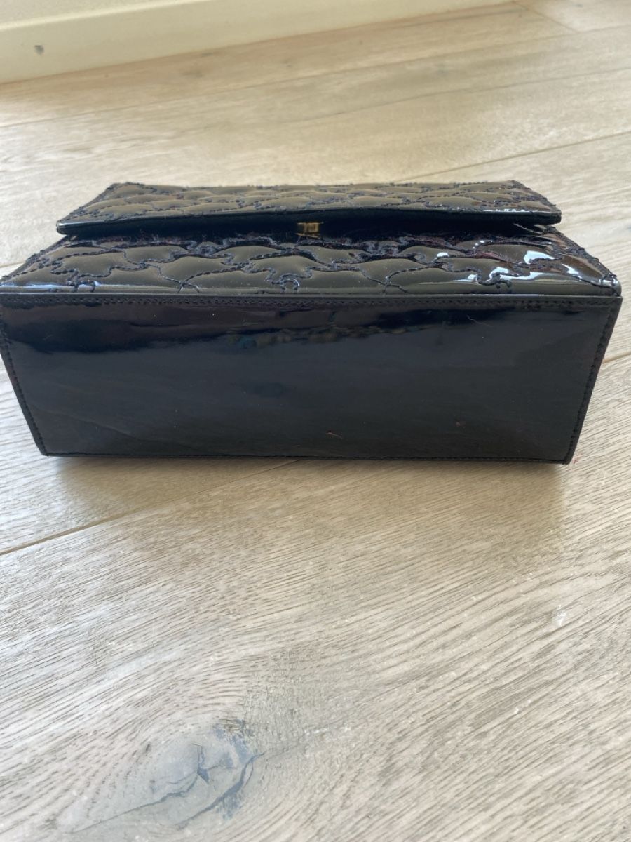 Escada Taschen: Handtasche Escada Lackleder Schwarz gesteppt – Gebraucht aus Nohl von Gross2 5