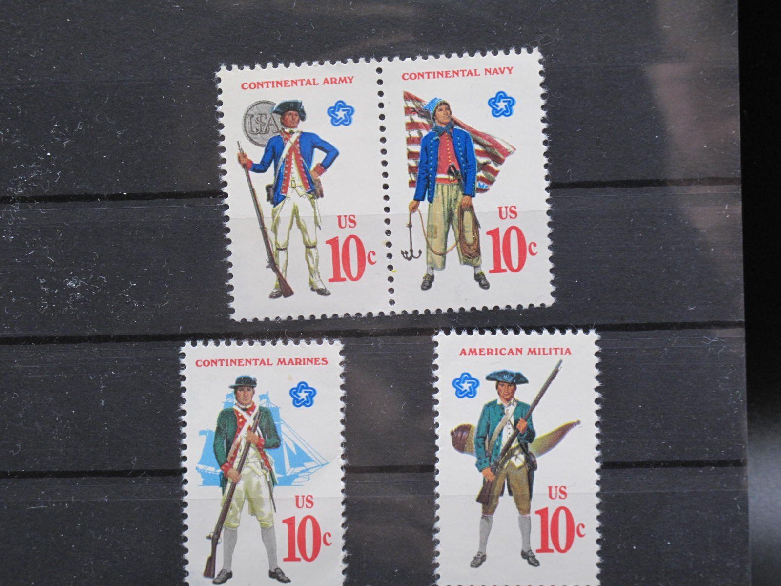 Alle Briefmarken: USA 1975 Military Uniforms ** – Gebraucht aus Wil SG von fva01