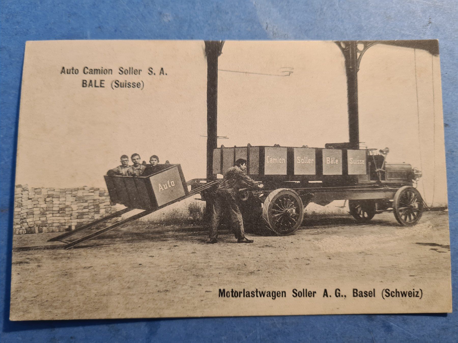 Cartoline postali: MOTORLASTWAGEN SOLER A.G. BASEL SCHWEIZ 1908 – Usato da Bellevue venduto da BURGOLMANIA