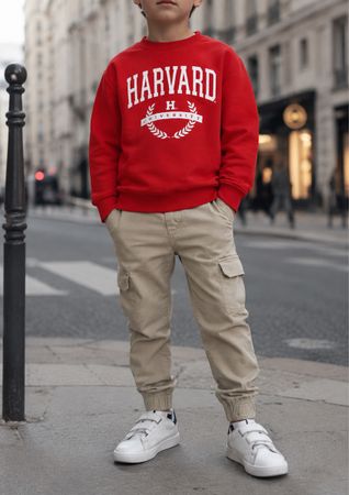 SWEAT-SHIRT ROUGE HARVARD POUR ENFANT
