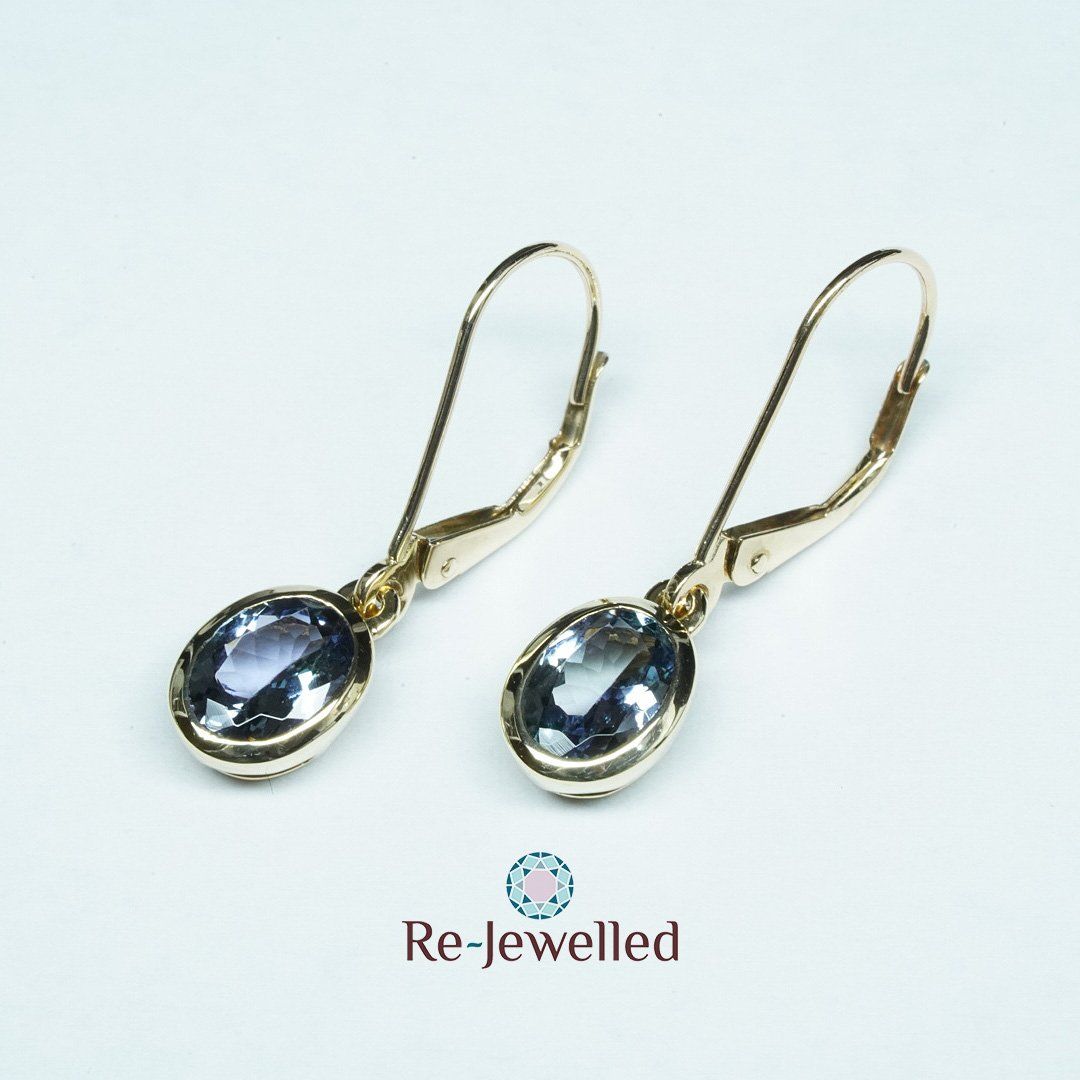 Ohrringe & -stecker: Ohrringe 9k Gelbgold mit Tansanit – Gebraucht aus Bülach von Re-Jewelled 6