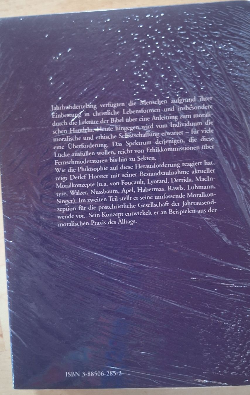 Bücher: Buch Detlef Horster: Postchristliche Moral neu – Neu und originalverpackt aus Zug von Sdoerfli 1