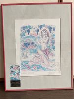 Erotische Lithographie Simone Erni gerahmt