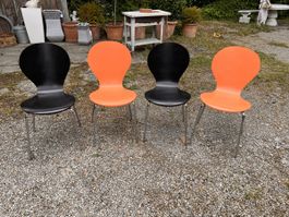 4x Fanny Stuhl Orange & Schwarz (54)