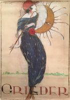 Sehr seltenes Plakat des Modehauses Seiden-Grieder
