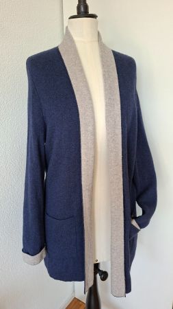 Strickjacke blau/grau lang v.Christian Berg gebraucht