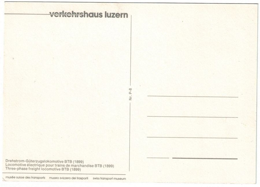 Cartoline postali: Drehstrom-Güterzugslok BTB (1899) – Usato da Frauenfeld venduto da POML 1