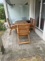 Gartentisch Akazie Oval mit 4 Stühlen und Bank guter Zustand