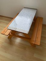 Kinder Gartentisch Holz mit Schutz-Karton