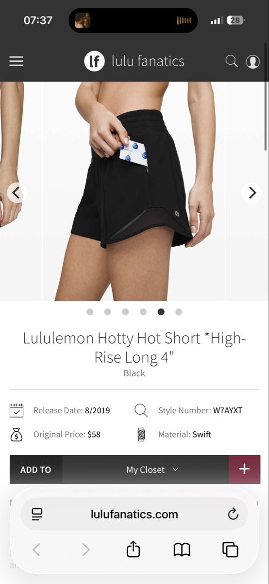 Lululemon Pantaloni: Lululemon Hotty Hot Short 4" Schwarz Gr. 12 – Nuovo (secondo la descrizione) da Basel venduto da kla_6ln8 7