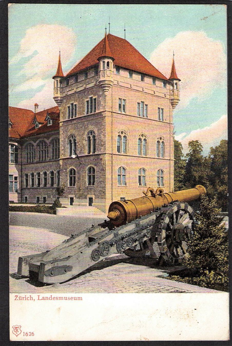 Cartoline postali: AK- Zürich Landesmuseum , 1908 – Usato da Reichenburg venduto da Pipo-67